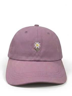 Womens Baseball hat embroidered Flower OS NEW
